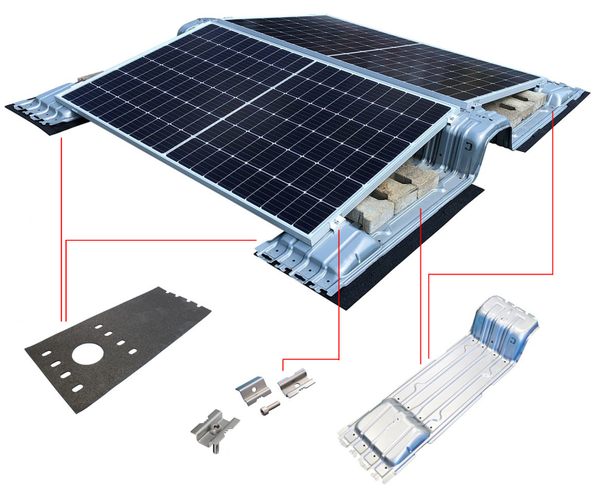 Montageblech OW Photovoltaik für Flachdach Installation, iFIX, voestalpine